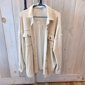 White Birch Butter Soft Cream Button Down Shirt